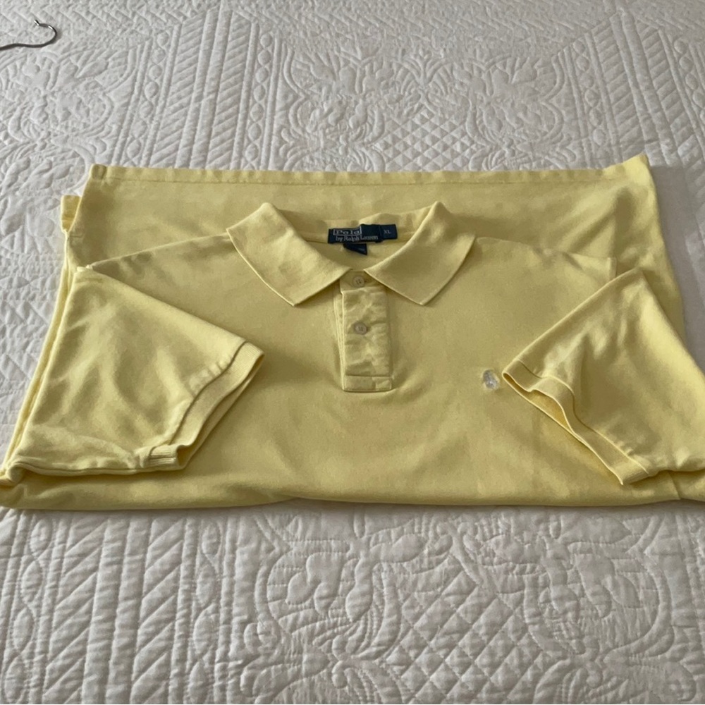 POLO by Ralph Lauren Preppy Men’s 2 Button Short Sleeve Yellow Polo Shirt  XL. - Picture 3 of 8